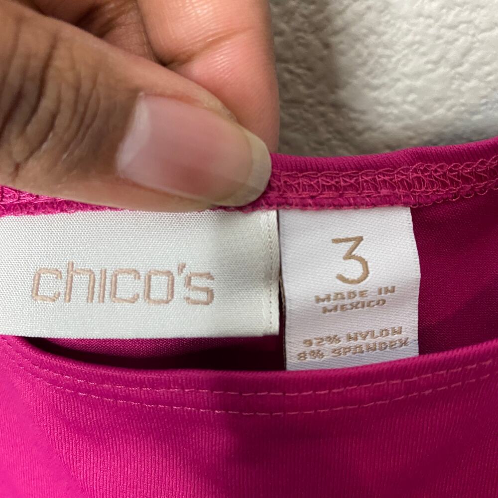 Chico's Pink Sleeveless Scoop Neck Tank Top Size 3 - Picture 3 of 6